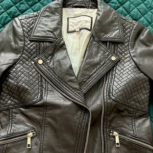 Real leather biker jacket by River Island